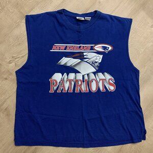 Vintage 90's NFL Pro Edge New England Patriots Tank Top Shirt Men's XL Blue